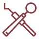 Two dental tools icon