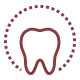 Animated tooth inside of a circle icon