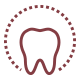 Tooth inside of a circle icon