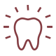 Animated tooth with sparkles representing teeth whitening