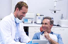 Man at dentist for dental implants in DeLand