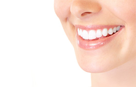 Closeup of smile with metal free dental restorations