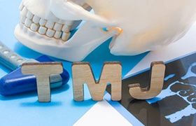 TMJ next to human skull
