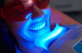 patient getting in-office Zoom! Teeth Whitening in DeLand
