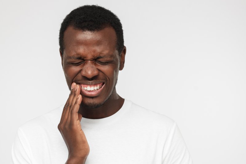 Man with dental emergency