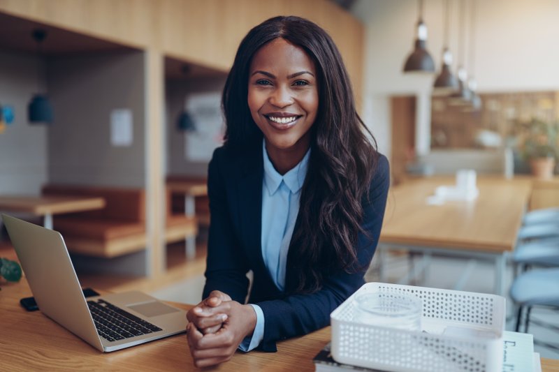 Woman smiling